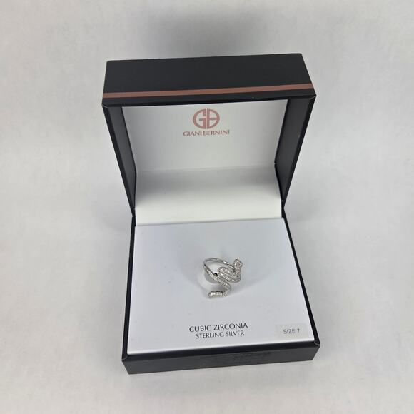 Giani Bernini Cubic Zirconia Snake Ring in Sterling Silver Size 7 - Picture 3 of 10
